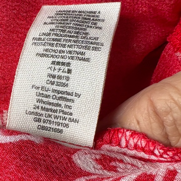 Free People Blue Hawaii Red Floral Print Mini Dress Size Large. - Picture 8 of 9